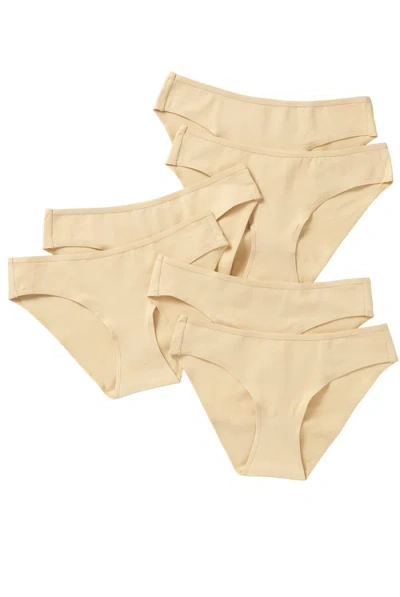 Yellowberry Kids'  Everyday Cotton Undie 6pk In Fawn