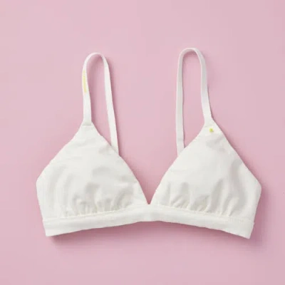 Yellowberry Kids'  Joey Cotton Bra In White Cloud