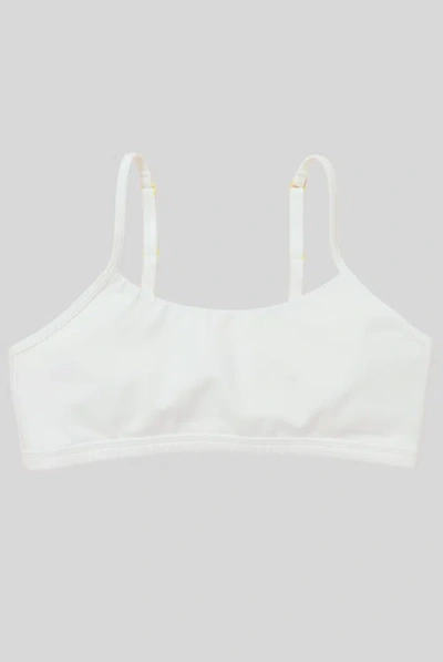 Yellowberry Kids'  Ladybug Cotton Bra In White Iceberg