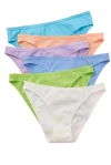 Yellowberry Kids'  Petal Pima Cotton Bikini Underwear 6pk In Green