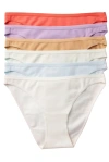 Yellowberry Petal Pima Cotton Bikini Underwear 6pk In Soft Seas