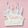 Yellowberry Kids'  Pipit Pima Cotton Bra 3pk In First Petals