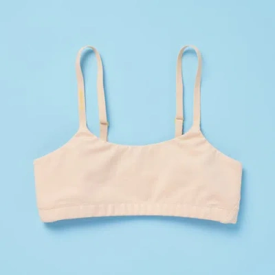 Yellowberry Kids'  Pipit Pima Cotton Bra In Beige