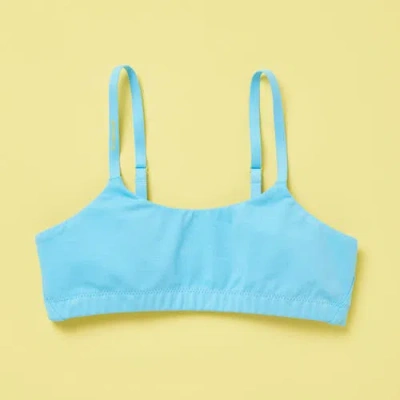 Yellowberry Kids'  Pipit Pima Cotton Bra In Blue Wave