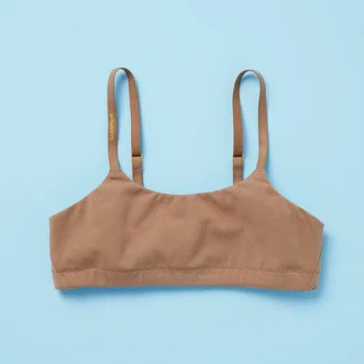 Yellowberry Kids'  Pipit Pima Cotton Bra In Mocha