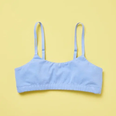 Yellowberry Kids'  Pipit Pima Cotton Bra In Ocean Reef