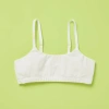 Yellowberry Kids'  Pipit Pima Cotton Bra In White Iceberg