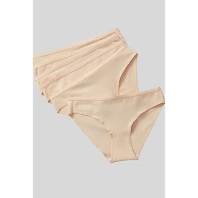 Yellowberry Kids'  Simple Pima Cotton Underwear 6pk In Doe