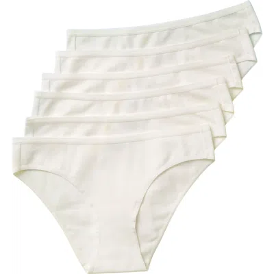 Yellowberry Kids'  Simple Pima Cotton Underwear 6pk In Snowflake