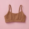 Yellowberry Kids'  Sky High Impact Sports Bra In Mocha Brown