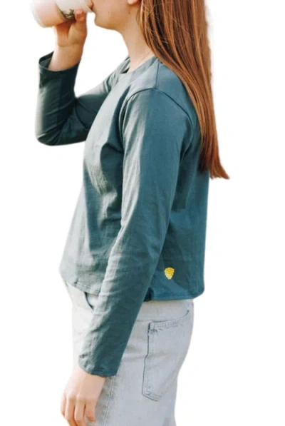 Yellowberry Kids'  Whisper Long Sleeve Cotton Tee In Gray