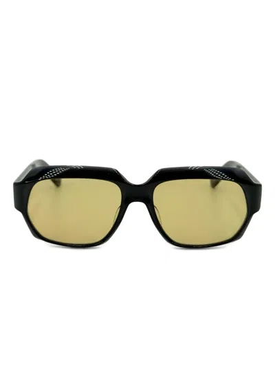 Yellows Plus Greg Geometric Sunglasses In Black