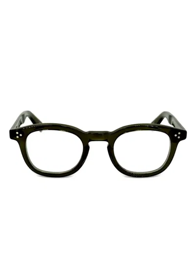 Yellows Plus Lake Dot Round-frame Glasses In Green