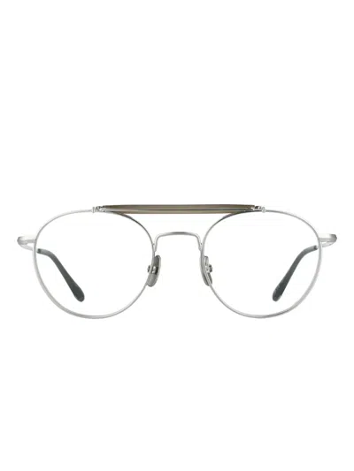 Yellows Plus Round Top Bar Travis Glasses In Silver