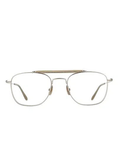 Yellows Plus Tyrone Browline Glasses In Silver