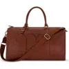 Yellowstone Genuine Leather 21 Inch Duffle, With Burnished Gold Detailing