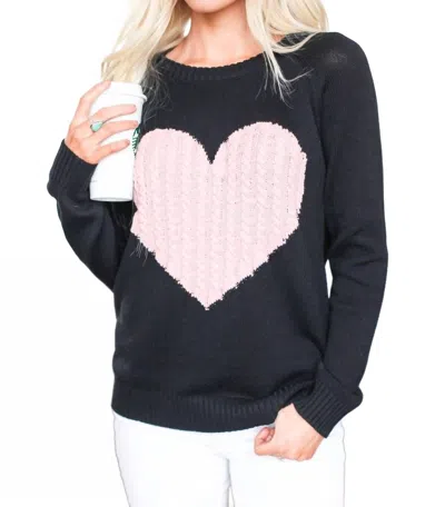 Yemak Luxe Love Sweater In Black/pink