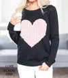 Yemak Luxe Love Sweater In Black/pink In Multi