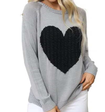 Yemak Luxe Love Sweater In Grey/black In Gray