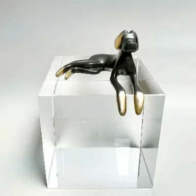 Yenny Cocq Llc Black Lounging Dog Two And A Half