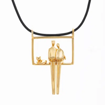 Yenny Cocq Llc Women's Couple With Cat Pendant In Gold