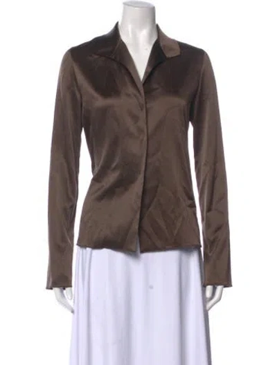 Pre-owned Yeohlee 2000 Long Sleeve Top In Brown