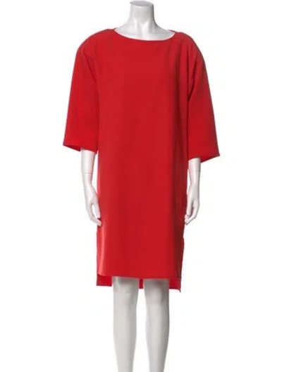 Pre-owned Yeohlee Bateau Neckline Knee-length Dress In Red