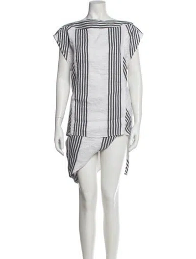 Pre-owned Yeohlee Linen Striped Skirt Set In White