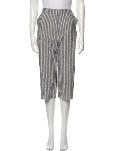 Pre-owned Yeohlee Striped Wide Leg Pants W/ Tags In Blue