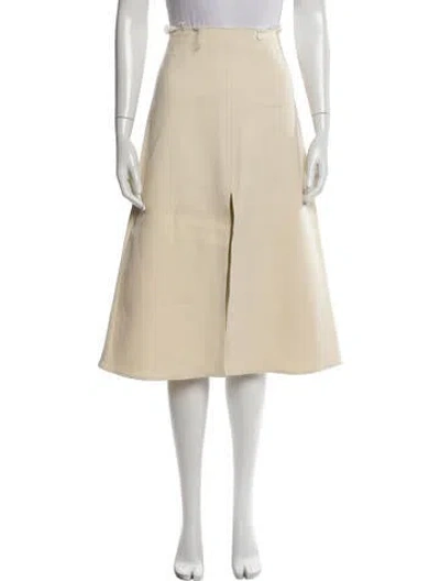 Pre-owned Yeon Midi Length Skirt In White