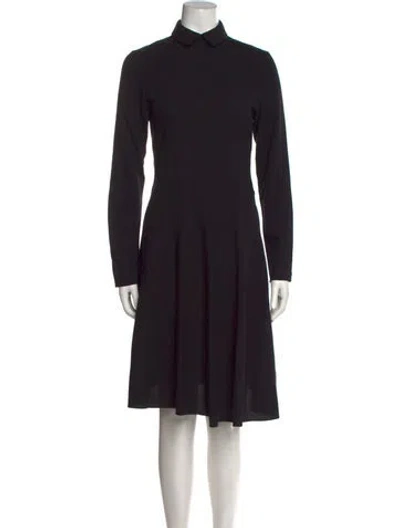 Pre-owned Yeon Mock Neck Knee-length Dress In Black