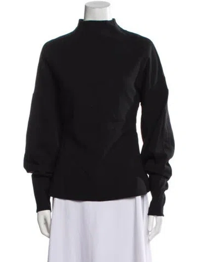 Pre-owned Yeon Mock Neck Long Sleeve Sweatshirt In Black