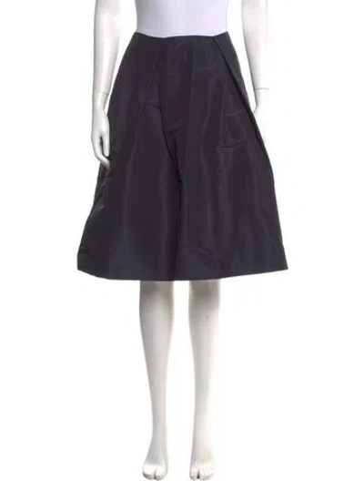Pre-owned Yeon Pleated Accents Knee-length Skirt In Blue