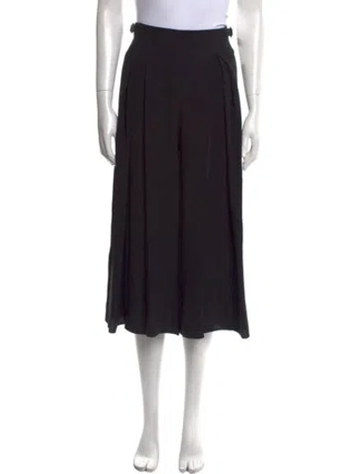 Pre-owned Yeon Silk Wide Leg Pants In Black