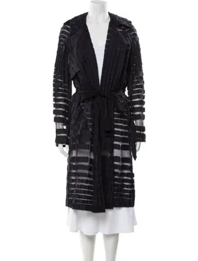 Pre-owned Yeon Striped Coat In Blue