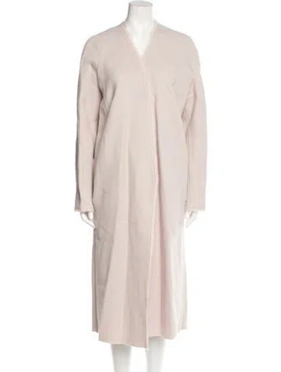 Pre-owned Yeon Virgin Wool Faux Fur Coat In Pink