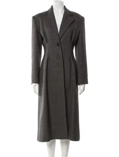 Pre-owned Yeon Wool Faux Fur Coat In Gray