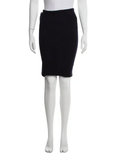 Pre-owned Yeon Wool Knee-length Skirt In Blue