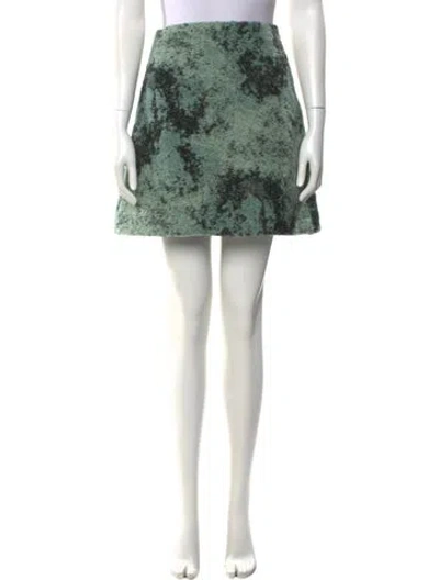 Pre-owned Yeon Wool Mini Skirt In Green