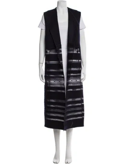 Pre-owned Yeon Wool Striped Coat In Blue