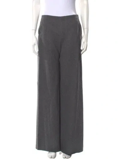 Pre-owned Yeon Wool Wide Leg Pants In Gray