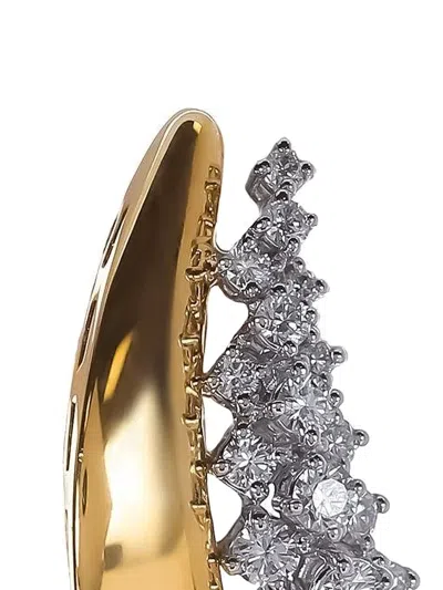 Yeprem 18k Yellow Gold Diamond Earrings In Brown