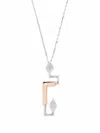Yeprem 18kt Gold Diamond Structured Pendant Necklace In Silber