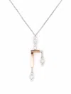 Yeprem 18kt Gold Diamond Structured Pendant Necklace In Silber