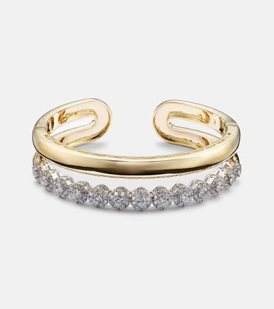 Yeprem 18kt White And Yellow Gold Bracelet With Diamonds In Silver
