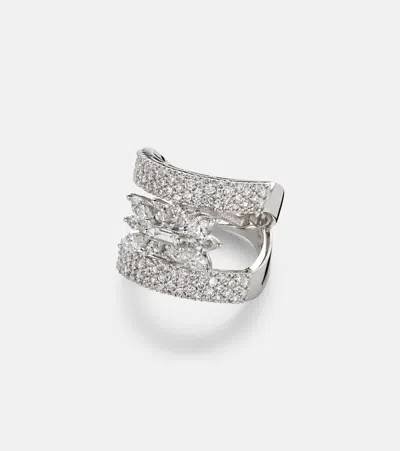Yeprem 18kt White Gold (750/1000) Ring With Diamonds In Silver