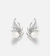 Yeprem 18kt White Gold Clip-on Earrings With Diamonds And Freshwater Pearls