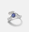 Yeprem 18kt White Gold Ring With Sapphire And Diamonds