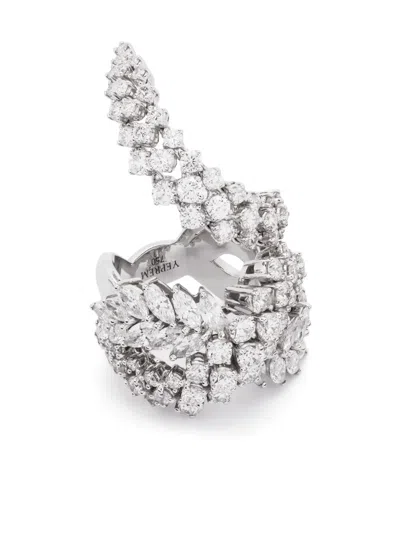Yeprem 18kt White Gold Y-not Diamond Ring In Metallic