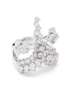 Yeprem 18kt White Gold Y-not Diamond Ring In Silver